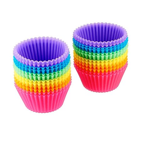 1947KITCHEN 2Multicolored Reusable Silicone Baking Cups Liner For Cupcakes and Muffins, 24PK TI-24NICBC